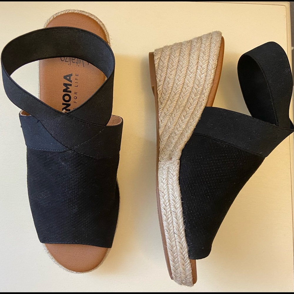Sonoma Black Espadrille Wedge Sandals